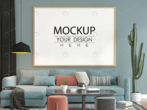 poster frame living room mockup crcea5bc846 size61.65mb - title:Home - اورچین فایل - format: - sku: - keywords: p_id:18