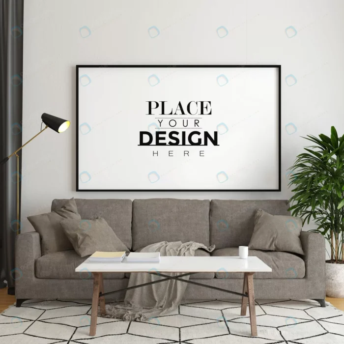 poster frame living room mockup 7 crc9c56a0b2 size75.67mb - title:موکاپ فریم پوستر روی دیوار اتاق - اورچین فایل - format:PSD - فتوشاپ - sku:crc9c56a0b2 - keywords: p_id:54238