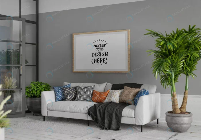 poster frame living room psd mockup 2 crc9c39f81d size82.96mb - title:موکاپ قاب عکس بالای مبلمان - اورچین فایل - format:PSD - فتوشاپ - sku:crc9c39f81d - keywords: p_id:83159