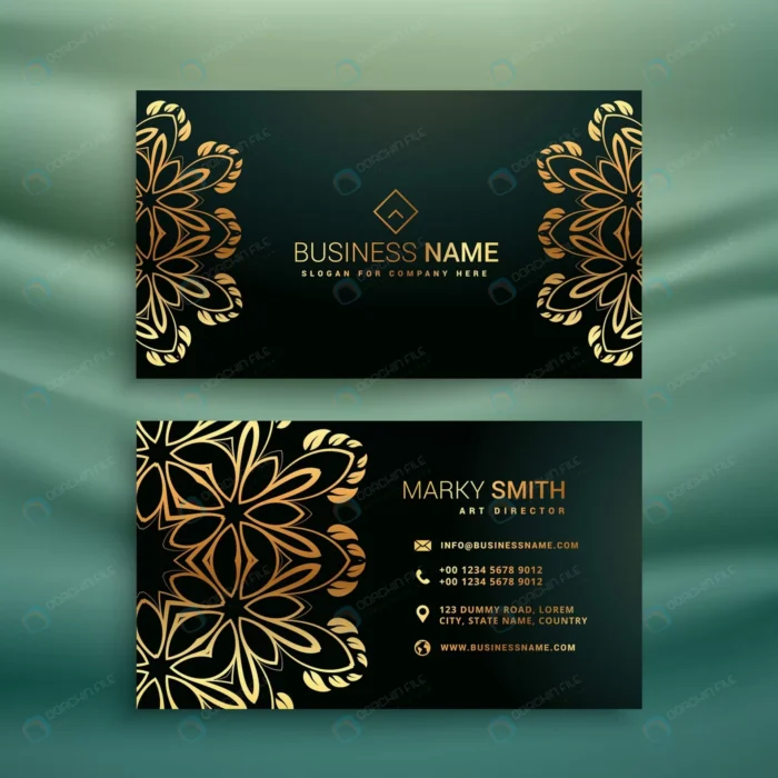 premium business card with golden floral ornament crc2b38d2b5 size2.63mb - title:کارت ویزیت شرکتی طرح فلورال - اورچین فایل - format:EPS - وکتور - sku:crc2b38d2b5 - keywords: p_id:46873