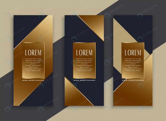premium set dark geometric banners crcfbbac4e6 size1.44mb - title:بنر به رنگ طلایی و مشکی - اورچین فایل - format:EPS - وکتور - sku:crcfbbac4e6 - keywords: p_id:88015