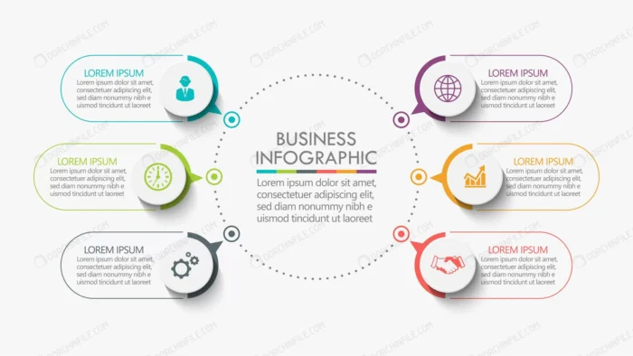 presentation business infographic template 2 crc977a813c size2.87mb - title:قالب اینفوگرافیک 6 مرحله ای - اورچین فایل - format:EPS - وکتور - sku:crc977a813c - keywords: p_id:99227