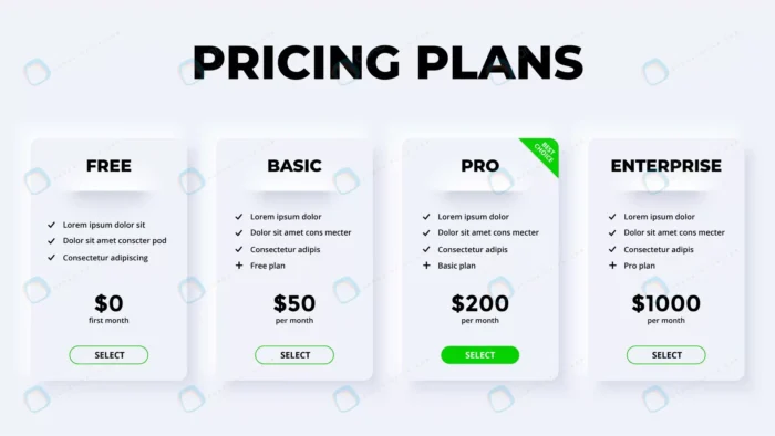 pricing plans marketing neumorphic vector infogra crc94d3ce94 size2.03mb - title:وکتور انواع تعرفه پلن - اورچین فایل - format:EPS - وکتور - sku:crc94d3ce94 - keywords: p_id:87535
