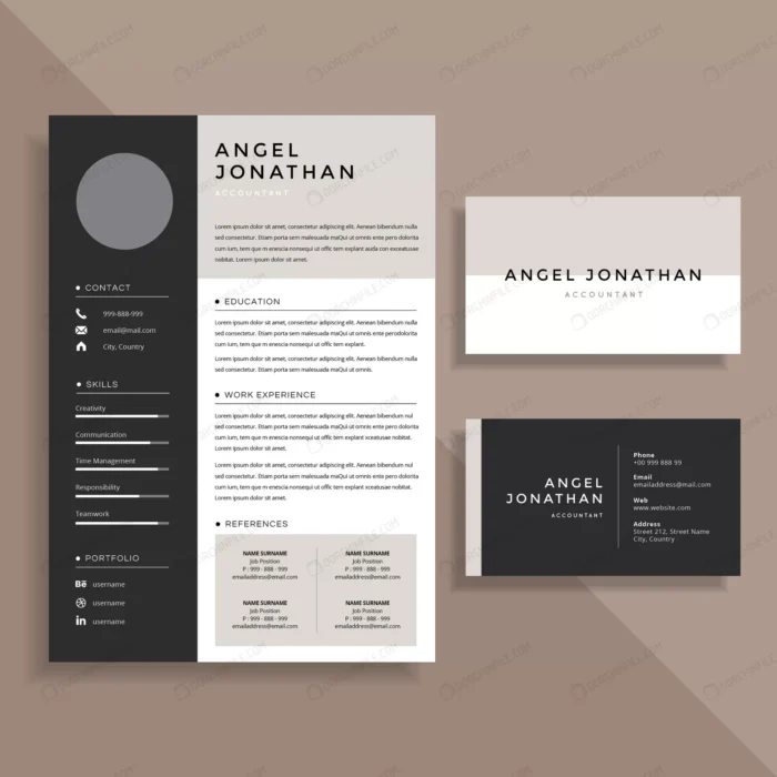 professional resume cv business card template des crc3918cfca size0.70mb - title:قالب رزومه کاری و کارت ویزیت - اورچین فایل - format:EPS - وکتور - sku:crc3918cfca - keywords:قالب رزومه کاری و کارت ویزیت p_id:101801