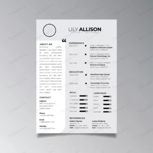 professional resume design template minimalist bu crcf134695f size1.85mb - title:Home - اورچین فایل - format: - sku: - keywords: p_id:18