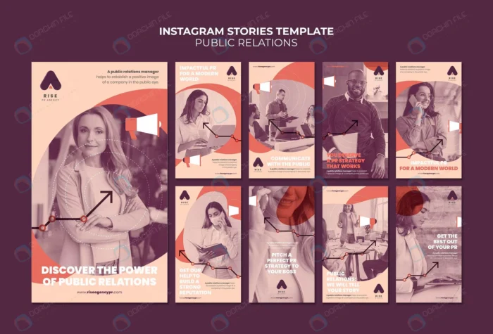 public relations instagram story templates with p crcf37f916f size94.38mb 1 - title:قالب استوری اینستاگرام ویژه روابط عمومی - اورچین فایل - format:PSD - فتوشاپ - sku:crcf37f916f - keywords: p_id:45868