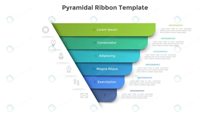 pyramidal diagram with six colorful paper ribbon crcdbad0d6b size2.36mb 1 - title:اینفوگرافیک شش تایی به شکل مثلث با فرمت وکتور - اورچین فایل - format:EPS - وکتور - sku:crcdbad0d6b - keywords: p_id:50351