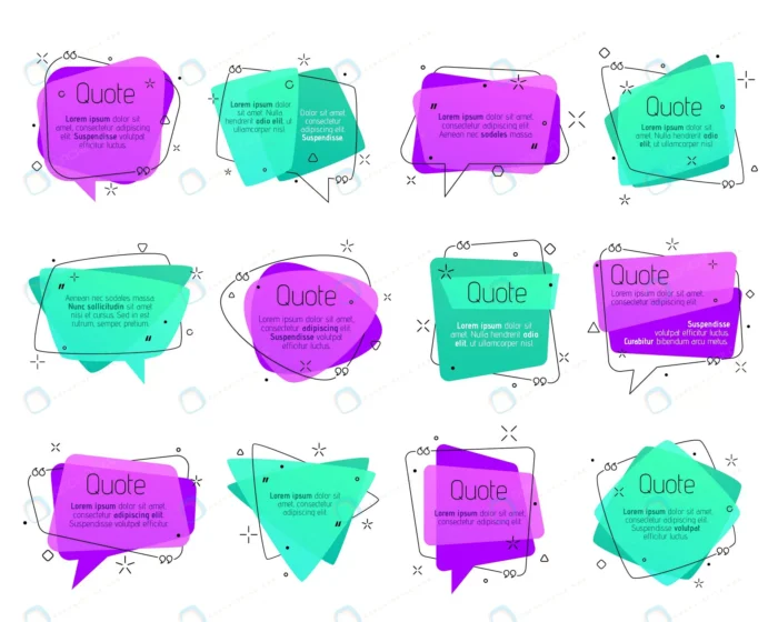 quote frames speech bubbles comment text boxes.jp crce7580d03 size2.89mb - title:مجموعه حباب نقل قول به رنگ سبز و بنفش - اورچین فایل - format:EPS - وکتور - sku:crce7580d03 - keywords: p_id:76613