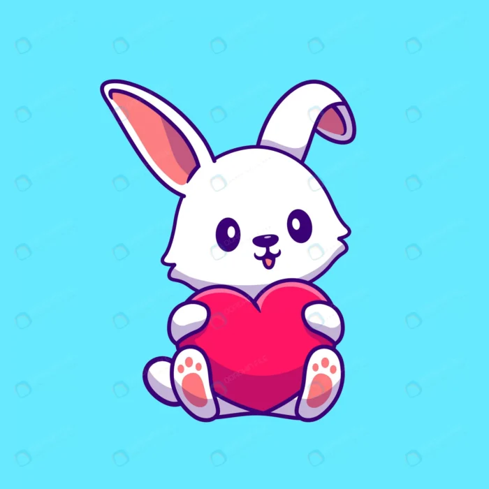 rabbit holding heart cartoon vector illustration. crca6e147a1 size0.60mb - title:وکتور خرگوش سفید با قلب - اورچین فایل - format:EPS - وکتور - sku:crca6e147a1 - keywords: p_id:77805