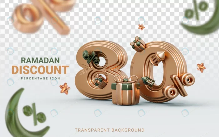 ramadan eid sale banner template discount 80 perc crcc28a59cc size83.46mb - title:قالب لایه باز تخفیف 80 درصدی به مناسبت رمضان - اورچین فایل - format:PSD - فتوشاپ - sku:crcc28a59cc - keywords: p_id:76197