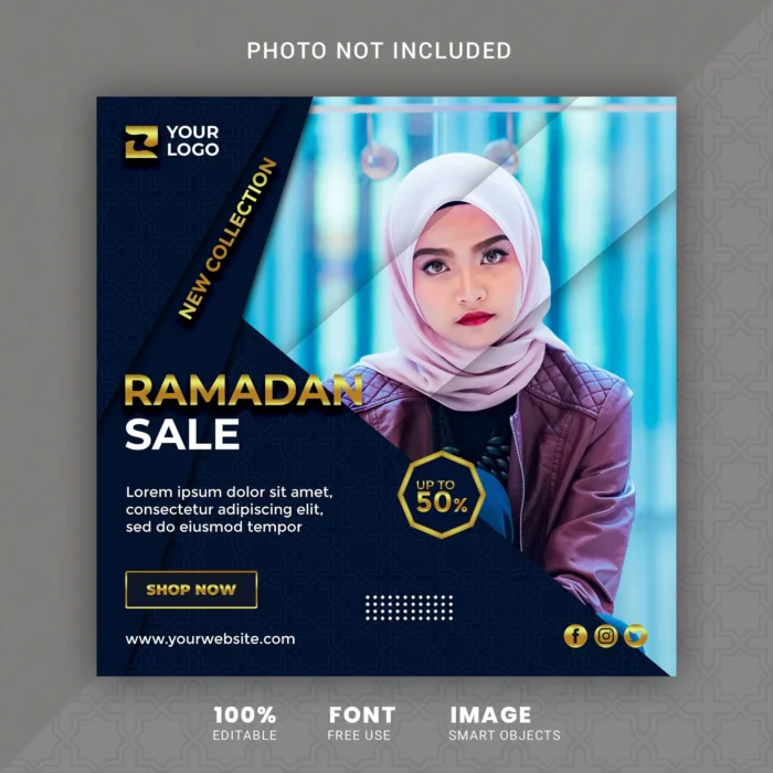 ramadan sale social media promotion banner template - title:دانلود پست اینستاگرامی با طراحی عالی ویژه ماه رمضان در فرمت PSD - اورچین فایل - format:PSD - فتوشاپ - sku:5094 - keywords: p_id:30728
