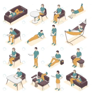 reading people isometric icon set recolor human c crc43aacb73 size5.67mb - title:Home - اورچین فایل - format: - sku: - keywords: p_id:18