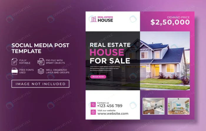 real estate house property instagram post social crc46754b95 size15.11mb - title:قالب پست اینستاگرام با موضوع فروش خانه - اورچین فایل - format:PSD - فتوشاپ - sku:crc46754b95 - keywords: p_id:57118