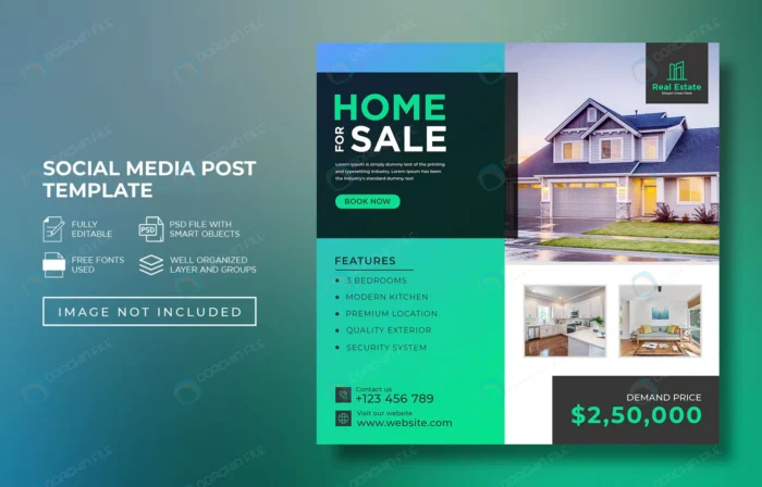 real estate house property instagram post social crc5ad809da size14.09mb - title:قالب پست اینستاگرام در رابطه با فروش ملک - اورچین فایل - format:PSD - فتوشاپ - sku:crc5ad809da - keywords: p_id:57120
