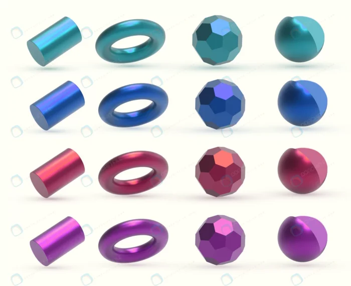 realistic 3d colorful metal geometric shapes obje crcdb519ba2 size7.65mb - title:مجموعه اشکال 3 بعدی رنگی - اورچین فایل - format:EPS - وکتور - sku:crcdb519ba2 - keywords: p_id:85771