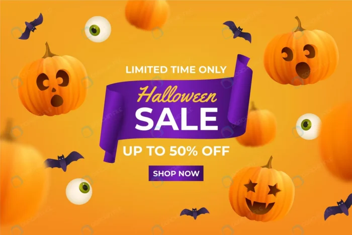 realistic halloween sale illustration crcc4ffe83c size10.3mb 1 - title:پوستر رئال فروش با تخفیف برای روز هالووین - اورچین فایل - format:EPS - وکتور - sku:crcc4ffe83c - keywords: p_id:43456