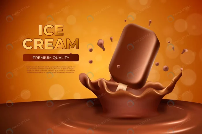 realistic ice cream promo crc8d0e92c4 size4.25mb - title:وکتور بستنی چوبی با اسپلش شکلاتی - اورچین فایل - format:EPS - وکتور - sku:crc8d0e92c4 - keywords: p_id:41394
