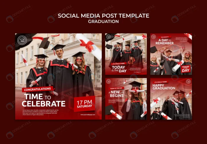 realistic instagram posts graduation template crca51fc941 size125.74mb - title:5 قالب پست اینستاگرام برای فارغ التحصیلی - اورچین فایل - format:PSD - فتوشاپ - sku:crca51fc941 - keywords: p_id:57102