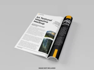 realistic open magazine folded mockup right view crcb3144232 size36.79mb - title:Home - اورچین فایل - format: - sku: - keywords: p_id:18