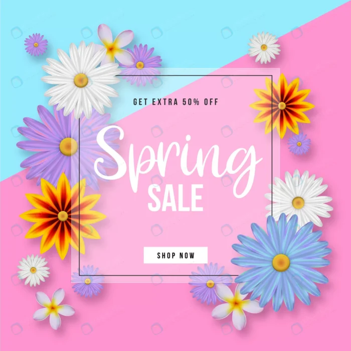 realistic spring sale illustration 2 crcbf9f12bb size49.25mb - title:وکتور رئالیستی بهار با فریم - اورچین فایل - format:EPS - وکتور - sku:crcbf9f12bb - keywords: p_id:55182