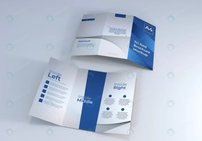 realistic trifold brochure mockup presentation.jp crc897d8611 size34.22mb 1 - title:موکاپ لایه باز بروشور سه لت به صورت پشت و رو - اورچین فایل - format:PSD - فتوشاپ - sku:crc897d8611 - keywords: p_id:47550