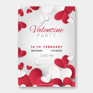 realistic valentine s day party flyer template - title:Home - اورچین فایل - format: - sku: - keywords: p_id:18