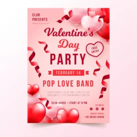 realistic valentine s day party poster template - title:Home Main - اورچین فایل - format: - sku: - keywords: p_id:18