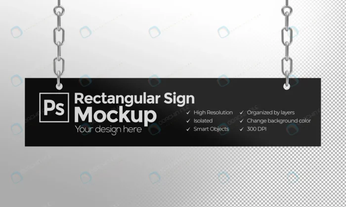 rectangular sign mockup with chains advertising b crc670609a7 size14.90mb - title:دانلود موکاپ تابلوی آویز مناسب تبلیغ - اورچین فایل - format:PSD - فتوشاپ - sku:crc670609a7 - keywords: p_id:40871