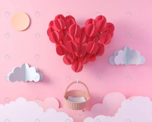 red balloon heart shape flying with empty basket crc5048f612 size3.13mb 5000x4000 - title:Home - اورچین فایل - format: - sku: - keywords: p_id:18