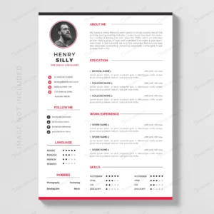 red resume template crce87fd719 size1.88mb - title:Home - اورچین فایل - format: - sku: - keywords: p_id:18