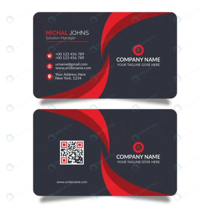 red shape business card design psd crc44fdba4e size4.13mb - title:کارت ویزیت قرمز و مشکی با فرمت فتوشاپ - اورچین فایل - format:PSD - فتوشاپ - sku:crc44fdba4e - keywords: p_id:56528
