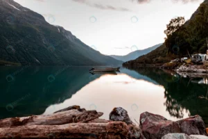 reflection mountain boat calm lake crcbd527853 size9.22mb 5337x3558 - title:Home - اورچین فایل - format: - sku: - keywords: p_id:18