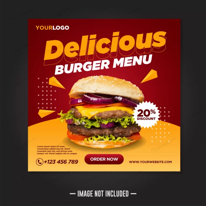 restaurant food social media post template square crcf29bb6ff size6.86mb - title:پست اینستاگرام فروش محصول با تخفیف - اورچین فایل - format:EPS - وکتور - sku:crcf29bb6ff - keywords:پست اینستاگرام فروش محصول با تخفیف p_id:102359