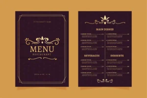 restaurant menu template golden with violet crcdb2e8213 size1.60mb - title:Home - اورچین فایل - format: - sku: - keywords: p_id:18