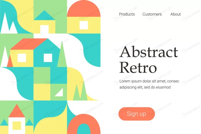 retro abstract geometric design website template crc99032c9c size0.97mb - title:صفحه فرود رترو - اورچین فایل - format:EPS - وکتور - sku:crc99032c9c - keywords:صفحه فرود رترو p_id:103357