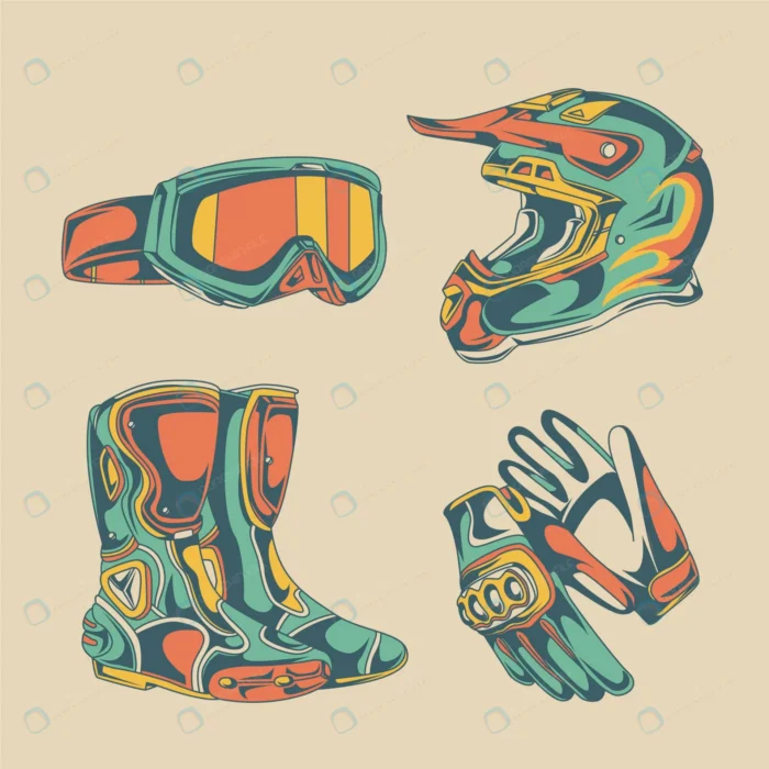 retro motocross elements collection crc7acac52f size0.92mb - title:مجموعه عناصر موتورسیکلت - اورچین فایل - format:EPS - وکتور - sku:crc7acac52f - keywords: p_id:89809
