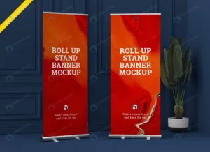 roll up banner stand mockup template psd crc1eb57e64 size58.95mb - title:Home - اورچین فایل - format: - sku: - keywords: p_id:18