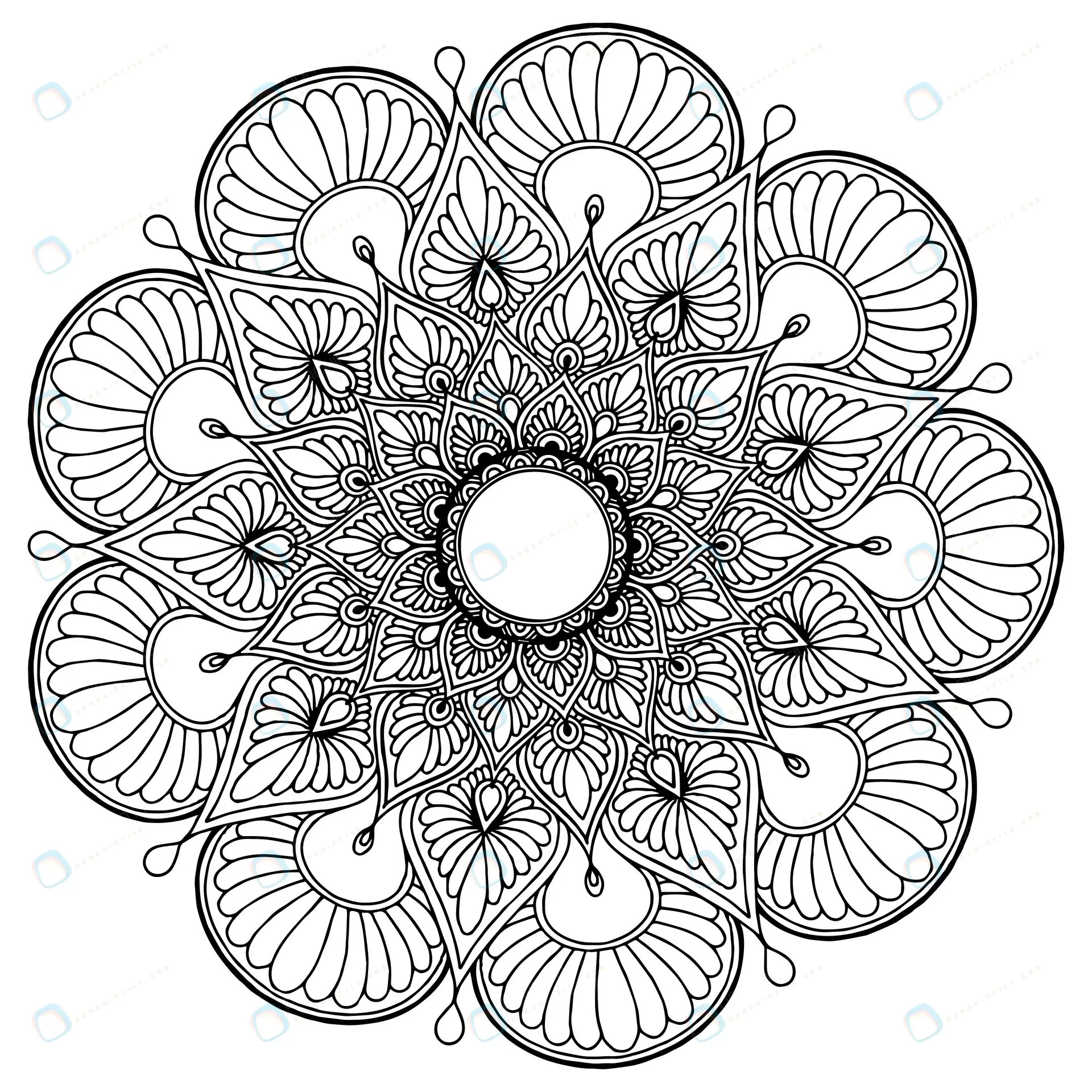 round flower mandala tattoo henna vintage decorat crc56953d40 size6.85mb - title:طرح ماندالا با فرمت وکتور - اورچین فایل - format:EPS - وکتور - sku:crc56953d40 - keywords: p_id:33910