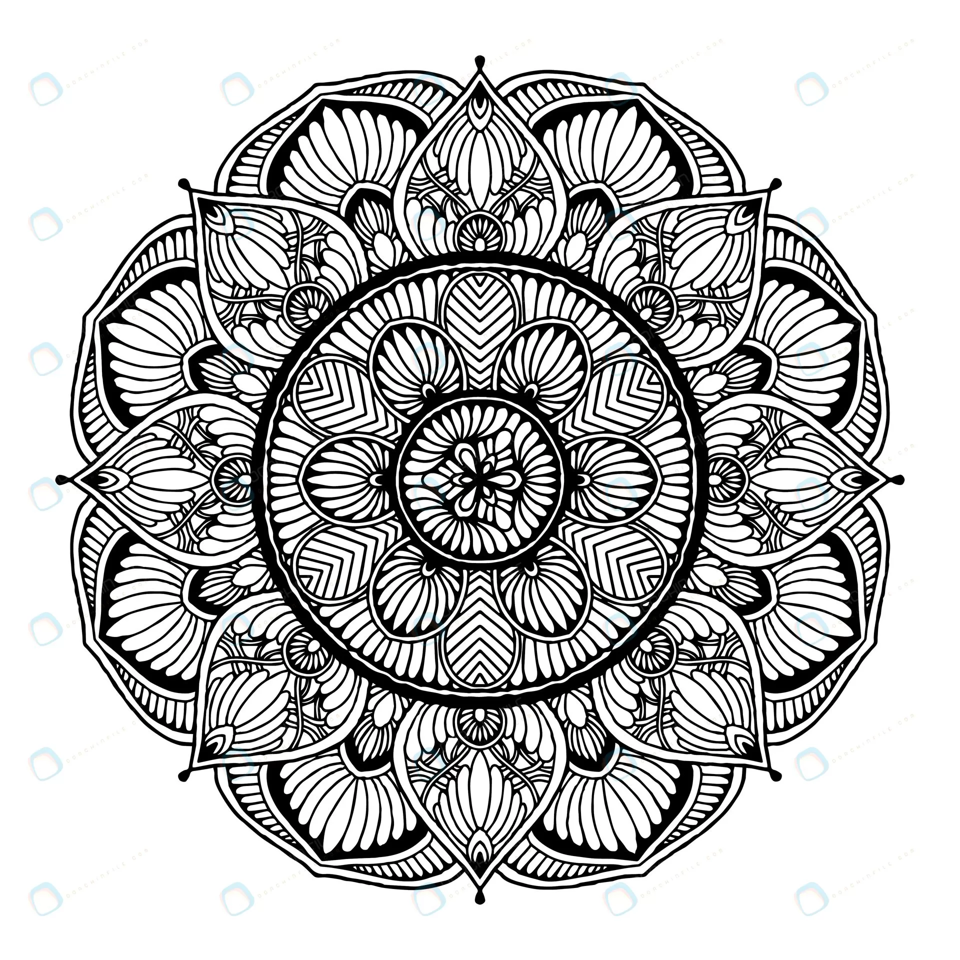 round flower mandala tattoo henna vintage decorat crc7570ae90 size6.64mb - title:دانلود طرح ماندالا با فرمت وکتور - اورچین فایل - format:EPS - وکتور - sku:8965 - keywords: p_id:33912