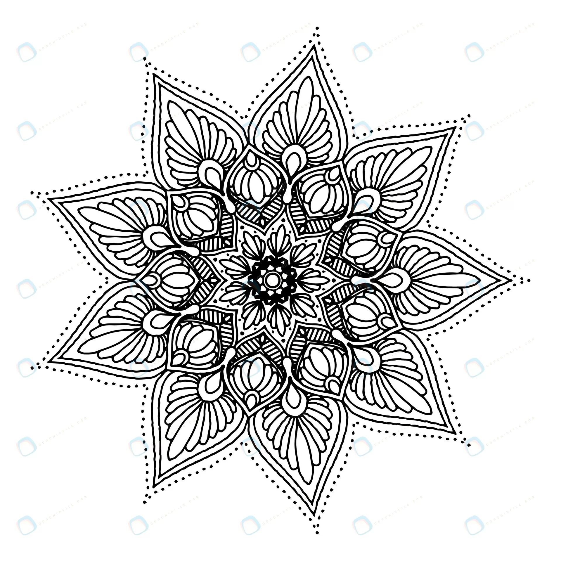 round flower mandala tattoo henna vintage decorat crced263f31 size4.51mb - title:دانلود وکتور طرح ماندالا - اورچین فایل - format:EPS - وکتور - sku:crced263f31 - keywords: p_id:33916