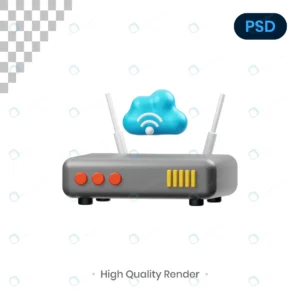 router 3d render illustration premium psd crc58bf4213 size8.39mb 1 - title:Home - اورچین فایل - format: - sku: - keywords: p_id:18