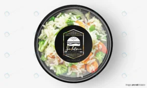 salad box mockup with label vegetable rice rnd301 frp12082848 - title:Home - اورچین فایل - format: - sku: - keywords: p_id:18