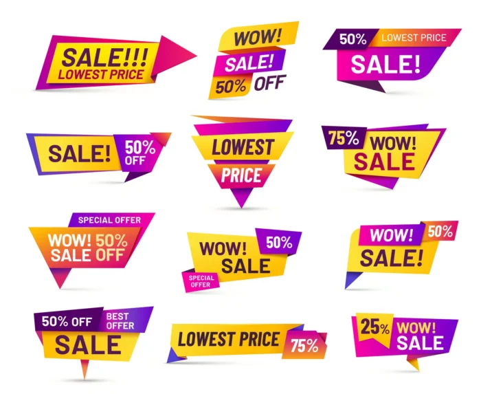 sale badges discount price tag sticker vivid adve crc5c40632c size3.09mb - title:دانلود مجموعه برچسب تبلیغاتی ویژه فروش - اورچین فایل - format:EPS - وکتور - sku:crc5c40632c - keywords: p_id:36661