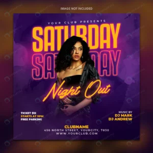 saturday night out party flyer template rnd585 frp17957951 1 - title:Home - اورچین فایل - format: - sku: - keywords: p_id:18