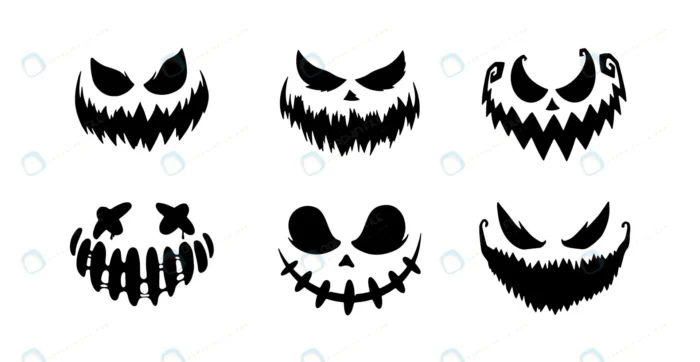scary faces halloween pumpkin ghost brush stroke crcaa7a7ee1 size693.31kb - title:مجموعه چشم و دهان برای کدو تنبل هالووین - اورچین فایل - format:EPS - وکتور - sku:crcaa7a7ee1 - keywords: p_id:42951