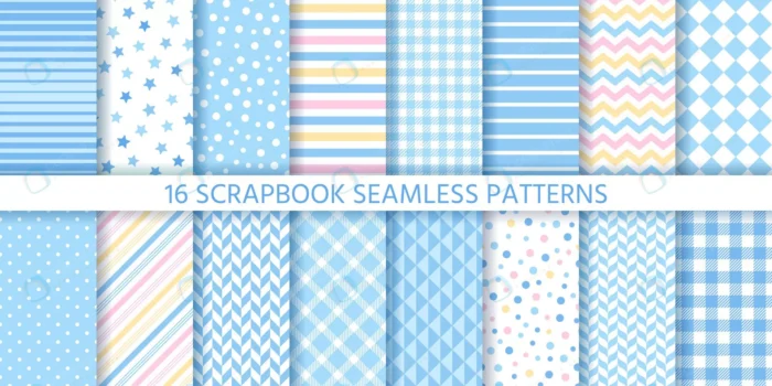 scrapbook seamless pattern baby boy backgrounds v crc8ccfacdb size3.87mb - title:مجموعه وکتور پترن های جذاب - اورچین فایل - format:EPS - وکتور - sku:crc8ccfacdb - keywords: p_id:41544