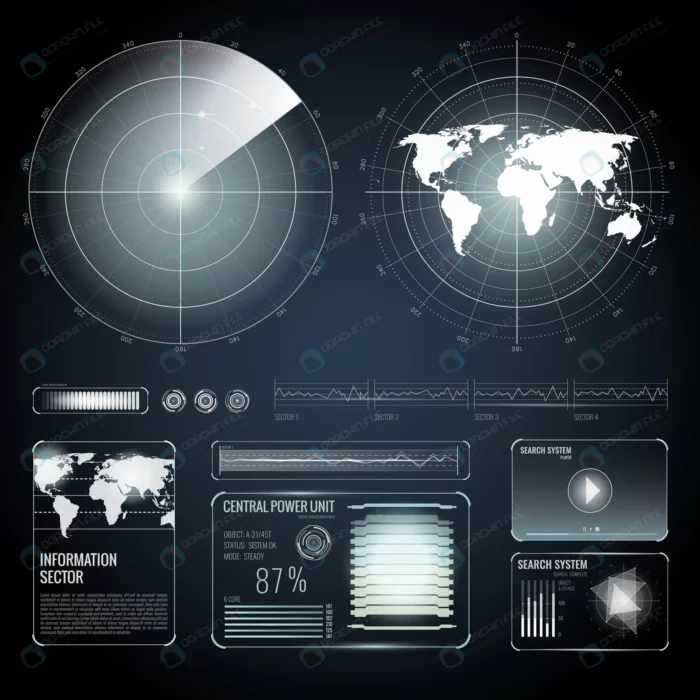 screen elements search radar set crcbcc04a1b size5.26mb - title:هاد رادار نقشه جهان و رابط کاربری پیشرفته - اورچین فایل - format:EPS - وکتور - sku:crcbcc04a1b - keywords: p_id:57361