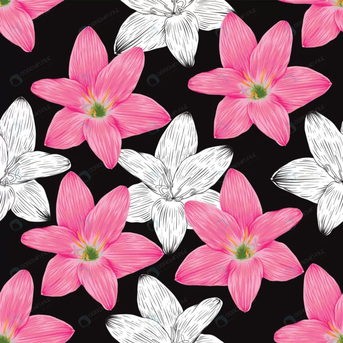 seamless pattern vintage background with hand dra crc25fddb90 size11.63mb - title:پترن بدون درز گل سفید و صورتی - اورچین فایل - format:EPS - وکتور - sku:crc25fddb90 - keywords: p_id:75883