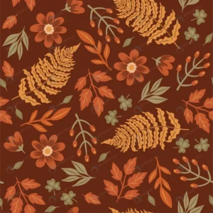 seamless pattern with autumn leaves berriesand flo rnd462 frp29953465 - title:Home - اورچین فایل - format: - sku: - keywords: p_id:18