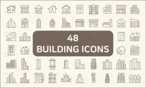 set 48 building real estate icons line style cont crc89d072de size1.14mb - title:Home - اورچین فایل - format: - sku: - keywords: p_id:18